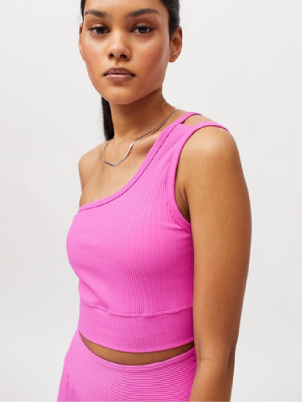 Years of Ours // Ribbed 54 One-Shoulder Cropped Top